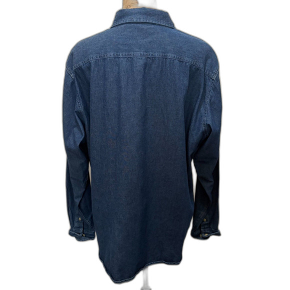 Vintage Port & Company Baylor Bears Denim Shirt Button Down Collegiate Size XL - Picture 4 of 5